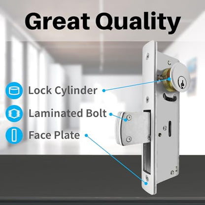 Storefront Door Mortise Lock, Commercial Door Locks with Cylinder Deadbolt