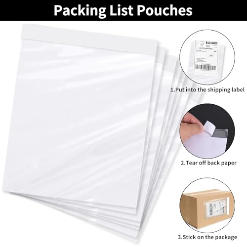 4.5'' X 5.5'' Packing List Envelopes Clear Self-Adhesive Top Loading Mailing Packing List Pouches Shipping Label Envelopes (500 Packs) - size: 4.5" x 5.5" - 500 Pcs