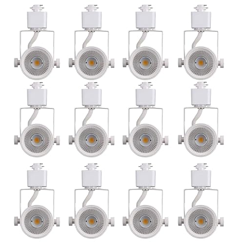 [12 Pack] CLOUDY BAY 8W 3000K Warm White Dimmable LED Track Light Head,CRI90+ True Color Rendering Adjustable Tilt Angle Track Lighting Fixture,40° Angle for Accent Retail,White,Halo Type - color: 3000k Warm White | 12 Pack