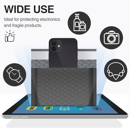 UCGOU Large Bubble Mailers 12x16" 25 Pack Usable Size 12x15" Black Padded - color: Black, size: 12x16" 25PC