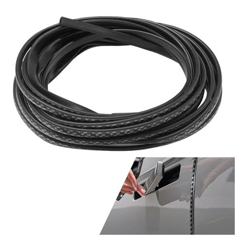 16FT/5M Car Door Edge Guards - U Shape Electroplated Glossy Rubber Door Edge Trim Seal Protector - Self-Adhesion Car Scratch Protection Guards for Sharp Edge, Doors, Sheet Metal (Carbon Fiber) - color: Carbon Fiber