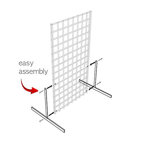 Only Hangers 2' x 6' Gridwall Panel Tower with T-Base Floorstanding Display Kit, 2-Pack White …