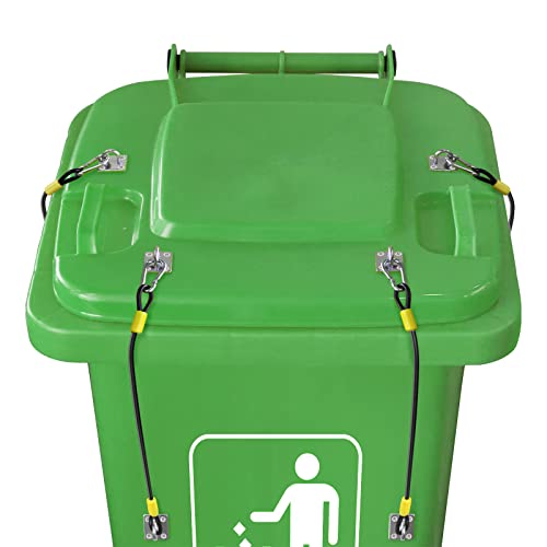 Universal Trash Can Lid Lock with Coated Steel Cable, 4 Pack - size: 4 Pack