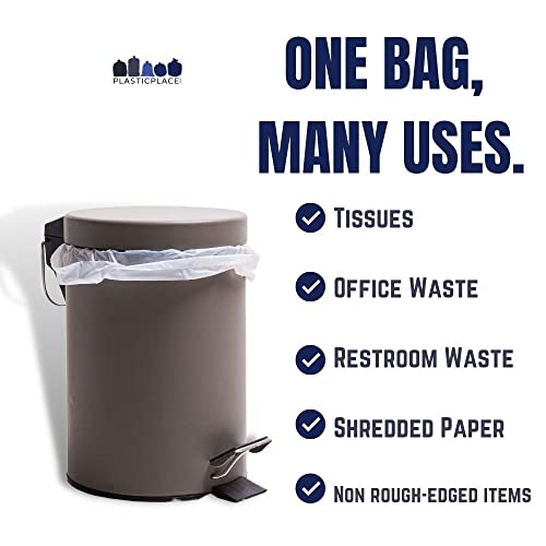 Plasticplace 12-16 Gallon Trash Bags, Clear High Density Garbage Bags Liners, 24" x 33" (1000 Count), Leak-Proof, Durable Offices, Schools, Cleaning Services Trashbags Heavy Duty Can Liner, 8 Microns - color: Clear, size: 1 Count (Pack of 1000)