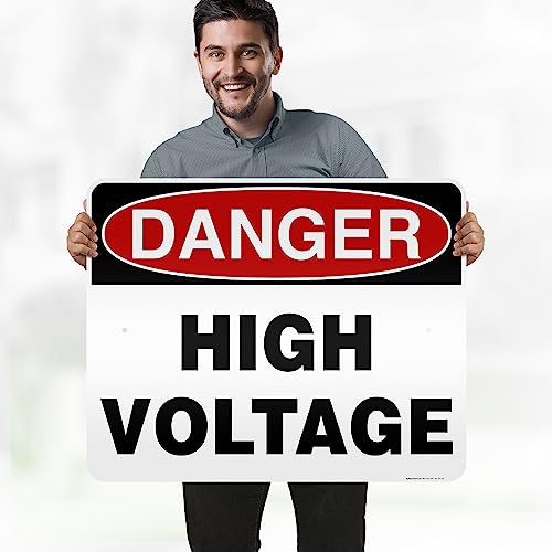 Danger High Voltage Sign, 24x30 Inches, 3M EGP Reflective, Rust Free .080 - size: 24x30 - Aluminum Reflective