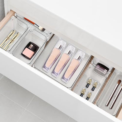 8 Pack Drawer Organizers, 6"X 6" Clear Acrylic Storage Bins - size: 6"X 6"