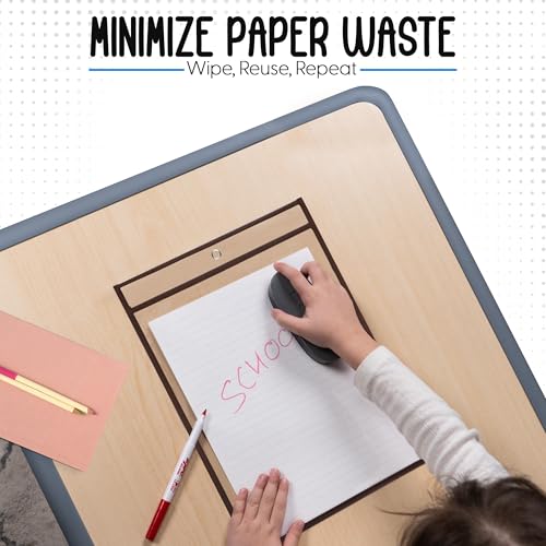 Essex Wares - 6 Pack, Brown Dry Erase Pockets, 10" Wide x 13.5" Tall - color: Brown