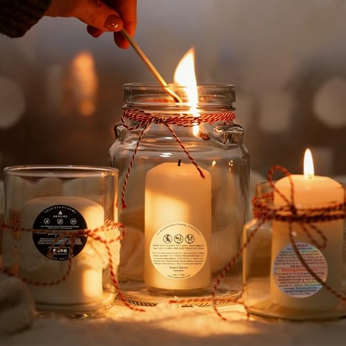 MECCANIXITY Candle Warning Labels 1.5" Yellow Jar Warning Stickers 500Pcs - color: Yellow With B Style