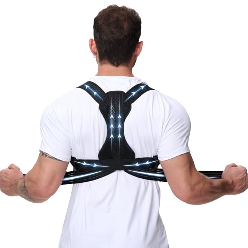 Posture Corrector for Men and Women, Adjustable Back Brace for Back, Neck and Shoulder Pain Relief, Back Support for Posture Improving Scoliosis, Hunchback, Hump, Thoracic, Spine Corrector (Medium) - size: Medium
