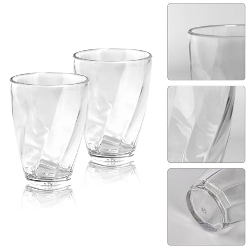 Topsky 12-ounce Plastic Water Tumblers | Set of 4 Transparent Unbreakable Drinking Glasses Clear Acrylic Reusable Juice Wine Cups for Home Picnic Party, Dishwasher Safe, Stackable - color: Clear 12.3oz