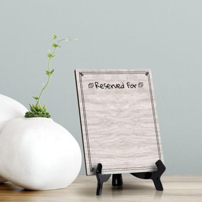 Reserved For 6x8 Dry Wipe Liquid Chalk Table Sign 6x8 Easy Installation | Restaurant & Bar | Perfect To Clearly Direct Customers & Advertise Specials | No Pen Included - style: Reserved For