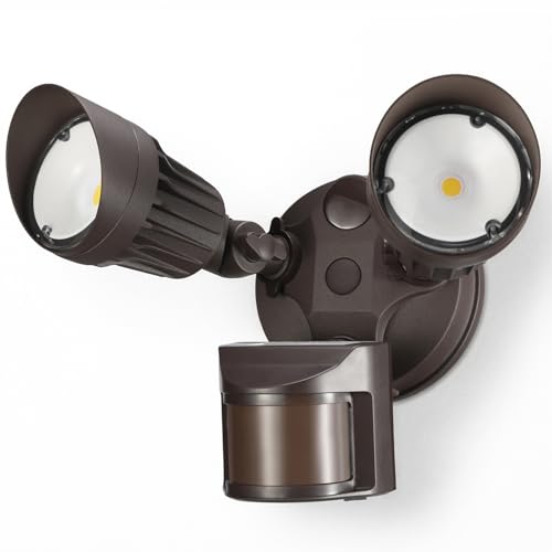 LEONLITE Motion Sensor Security Lights Dusk to Dawn IP65 5000K Bronze - color: Bronze (5000K)