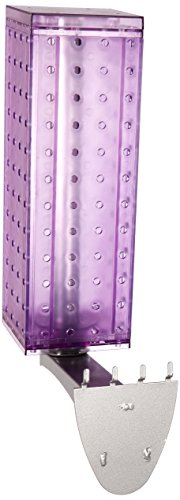 Azar Displays 700231-PUR 4" W x 4" D x 12" H Four-Sided Revolving Pegboard Display with Extension Rod in Translucent Purple - color: Purple