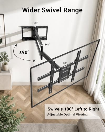 BONTEC Corner TV Wall Mount with Extra Long 40.9” Extension Arm,Tilt Swivel - size: for 32-75 Inch