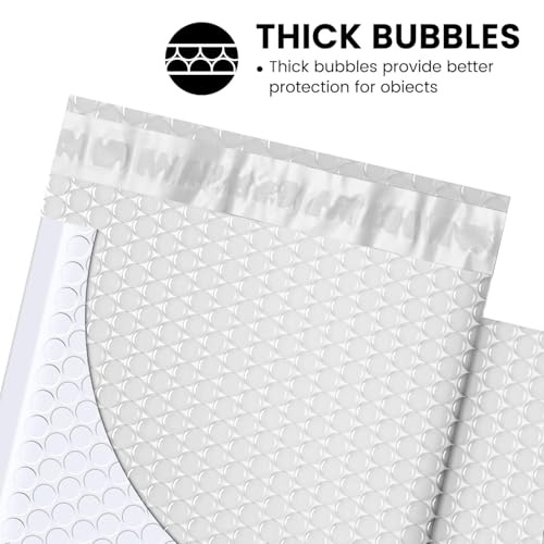 Fuxury Bubble Mailers 6x10" 100 Pack White Padded Envelopes Usable Size 6x9 - color: White, size: 6x10" 100PC