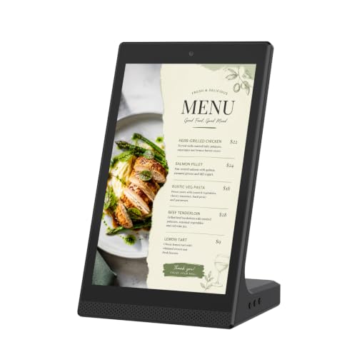 10.1 Inch Android Digital Signage Display, Tabletop Touchscreen Kiosk, Countertop Digital Menu Board with WiFi USB, Desktop Advertising Screen for Restaurants, Retail, Reception