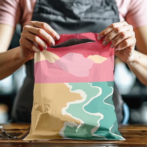10x13 (100) Beach Sunset Designer Poly Mailers Waterproof Self Sealing Tear Resistant Polymailers Shipping Envelopes Premium Printed Bags For Small Businesses - color: Beach Sunset, size: 10x13 inches