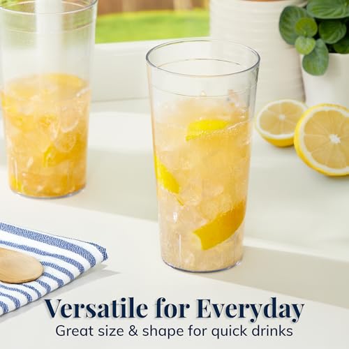 US Acrylic Cafe Plastic Reusable Tumblers, Clear, 32-Ounce, Set of 12 - color: Clear, size: 32 ounces