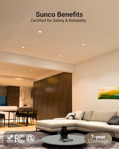 Sunco 12 Pack 4 Inch Ultra Thin LED Recessed Ceiling Lights Slim, 4000K Cool White, Dimmable, 10W, Wafer Thin, Canless with Junction Box - Energy Star - size: 4" 4K