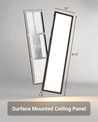 Sunco 12 Pack 1x4 LED Flat Panel Lights, 3CCT Selectable, 30-46W, Dimmable - size: 1x4 - Black