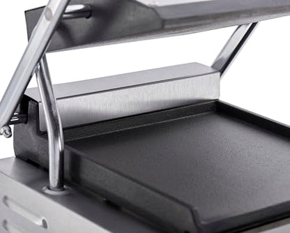 Kratos Commercial Electric Panini Sandwich Grill with Smooth Plates, 9" x 9" Cooking Surface, Commercial Countertop Panini Press, 120V, 1750W (29Y-018) - size: Small w/ Smooth Plates