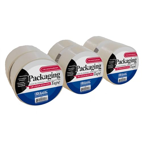 BAZIC PRODUCTS Heavy Duty Clear Packaging Tape, 1.88 in x 54.6 yd, 6-Pack - size: 6-Pack