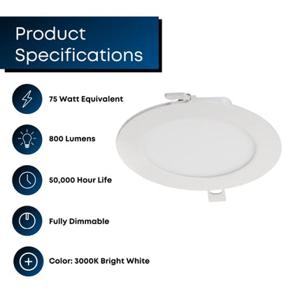Feit Electric 5/6in LED Canless Recessed Downlight, 75W Eq, - style: 5/6 Inch