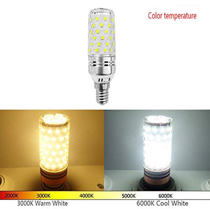 E12 LED Corn Bulbs 16W AC85-265V LED Candelabra Bulb (4 Pack) 80 LEDs 2835 SMD 1500LM 120W Incandescent Equivalent Decorative Candle Base E12 Corn LED Chandelier Bulbs