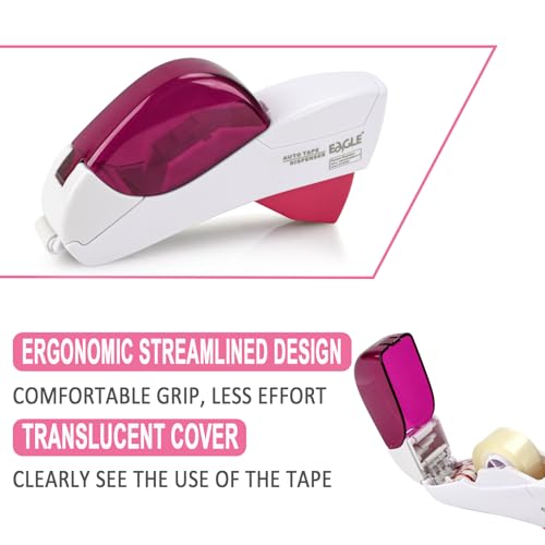 Automatic Tape Dispenser for Wrapping Gifts, Handheld Packaging Tape Dispenser Gun with Cutter, Dispensers for Adhesive Tapes-White - color: White