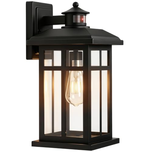 Brilvibera 16" Black Motion Sensor Wall Sconce Light for House - color: Black, size: 16 inches