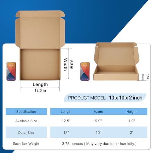 Famagic 13x10x2 Shipping Boxes Medium for Small Business, 30 Pack Brown Box - color: Brown, size: 13x10x2" 30pcs