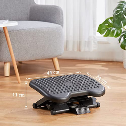 HUANUO Adjustable Foot Rest for Under Desk with Massage Surface and Tilt - color: Black, size: 17.13X13.19 Inch