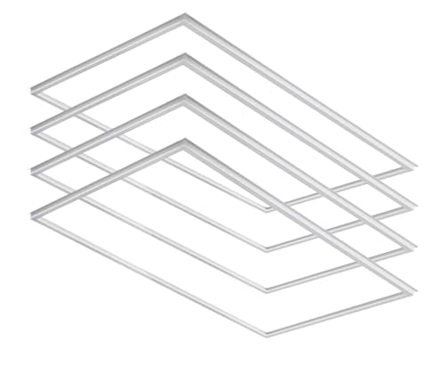 2x4 FT Edge-Lit Frame LED Panel Lights,5CCT Selectable 3000K-6500K, 2600/3900/5200LM,20W/30W/40W Switch Grid Drop Ceiling Lights,0-10V Dimmable,Damp Rated,100-277V,ETL Listed (4 Pack) - size: 2 x 4 - 4 Pack