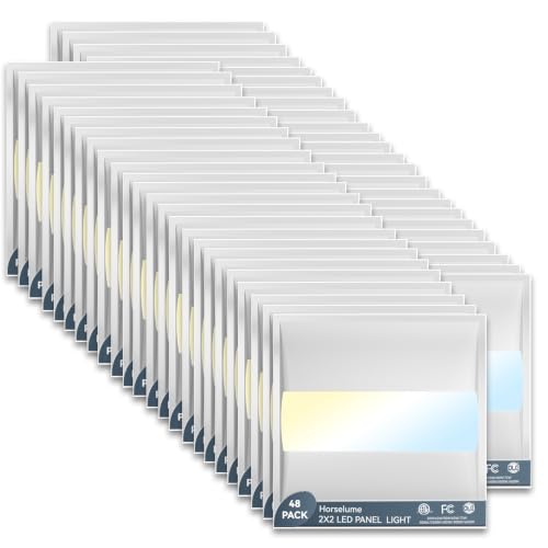 48PACK 2x2 LED Troffer Light, Led Drop Ceiling Light Fixture, Center Basket Drop Ceiling Lights, Wattage CCT Selectable 22W-40W (Up to 10800LM),3000K-6500K,0-10V Dimmable, for Office & Commercial - size: 2X2-48Pack