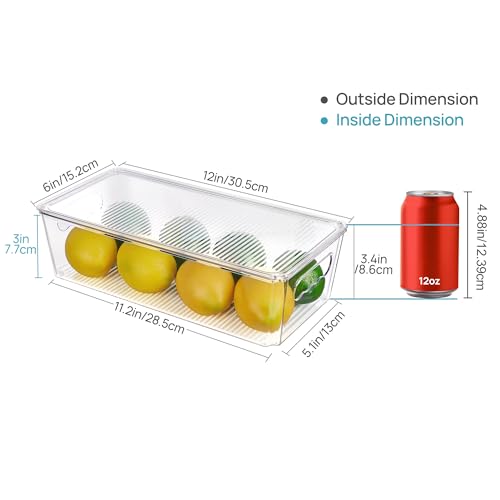 Vtopmart 4pcs Clear Stackable Storage Bins with Lids - size: With Lid