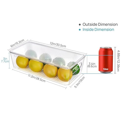 Vtopmart 4pcs Clear Stackable Storage Bins with Lids - size: With Lid