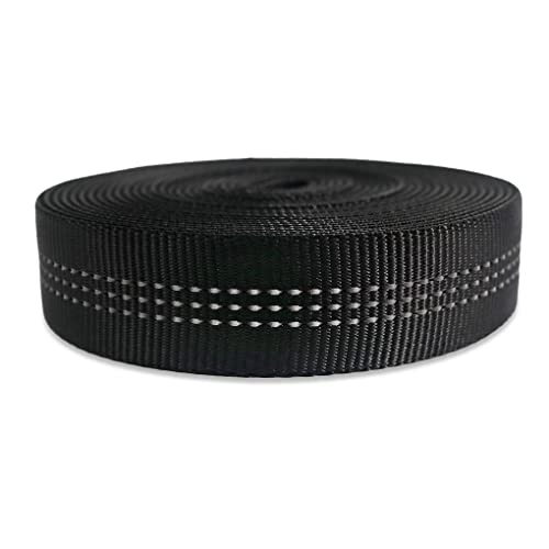 NewDoar CE UIAA Certified 1 Inch Nylon Webbing Strap/Tubular Climbing Webbing - Heavy Duty Strap for Rescue, Climbing, Harnesses, Rock Work, & Firefighting - color: Black, size: 1 inch x 30 Yard