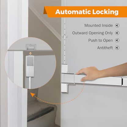 BEAMNOVA Vertical Rod Panic Bar Exit Device Push Bar, 27.5 Inch Metallic - color: Metallic, size: 27.5 inch