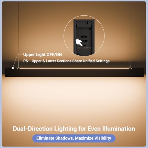 4FT LED Linear Lights 50/45/40/35/30W Up and Down Light, 3000K/4000K/5000K - color: Black, size: 4FT1P