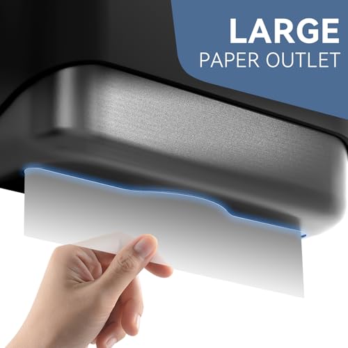 Commercial Paper Towel Dispenser Wall Mount C-Fold Multifold Trifold Towels Dispenser for Bathroom，Two Key Lock Design No-Drilling Adhesive & Screws Included, ABS Built (Black-PN6012) - color: Black-pn6012