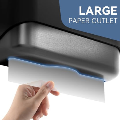 Commercial Paper Towel Dispenser Wall Mount C-Fold Multifold Trifold Towels Dispenser for Bathroom，Two Key Lock Design No-Drilling Adhesive & Screws Included, ABS Built (Black-PN6012) - color: Black-pn6012