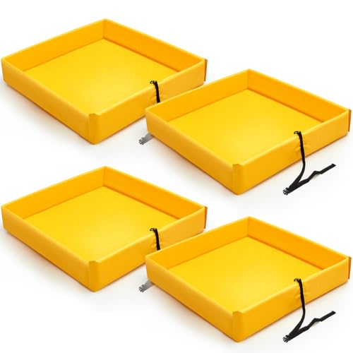 Frienda 4 Pack Folding Duck Pond 2 ft x 2 ft x 6 Inch Portable Spill Containment Mini Berm Platform Tray(Yellow) - color: Yellow, size: 2' X 2'