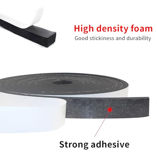 Foam Insulation Tape self Adhesive, 1/2In x 1/4In x 10ft Weather Stripping for Doors and Windows,Sound Proof soundproofing Door Seal,Weatherstrip,Pipe Cooling, Air Conditioning Seal Strip - size: 1/2 in x 1/4 in x 10 ft