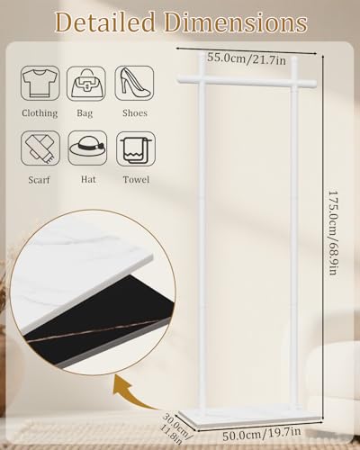 Industrial Clothes Racks,Metal Garment Trees,68.9in,White,Small - color: White, size: 19.7*11.8*68.9in