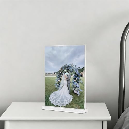 KOOLDE Acrylic Sign Holder 4x6 Inches 24 Pack T Shape Desktop Display Stand Vertical Double Sided Clear Table Menu Flyer Holder for Restaurants, Office, Shop, Wedding - color: 24 pack