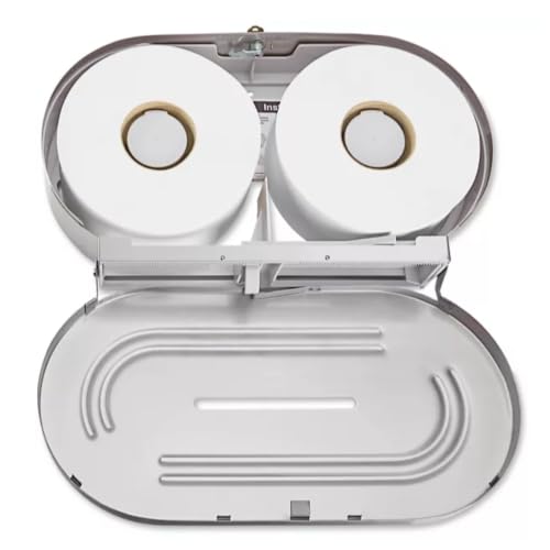 Jumbo Stainless Steel Toilet Paper Bath Tissue Dispenser, Double Roll Dispenser | Holds Any Brand of 9" Diameter Rolls | Commercial Toilet Paper Dispenser - color: Stainless Steel, size: Double Roll