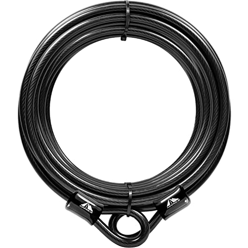 MARQUE Security Steel Cable - 3/8 inch (10 mm) Thick (4', 7', 15', 20' or 30') Vinyl Coated Braided Steel Cable with Double Sealed Looped Ends for U-Lock, Padlock, Disc Lock (30 FT) - color: 30 FT