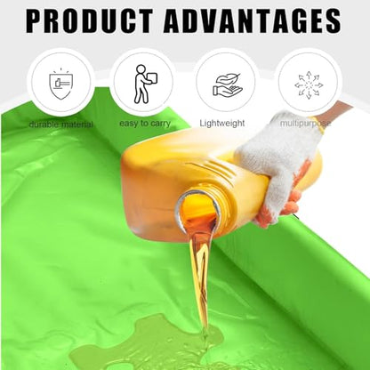 Wettarn 1 Pcs Folding Duck Pond 4’ x 4’ Portable Spill Containment, Green - color: Green, size: 4*4ft