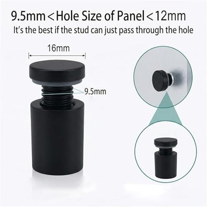 Lantee 12pcs Black Sign Standoff Screws, Stainless Steel Wall Mount Standoff Holders, Heavy Duty for 1/2" Thick Acrylic/Glass 5/8" x 1-1/8"(16x30mm) - color: Black, size: 5/8" x 1-1/8" / 16 x 30mm