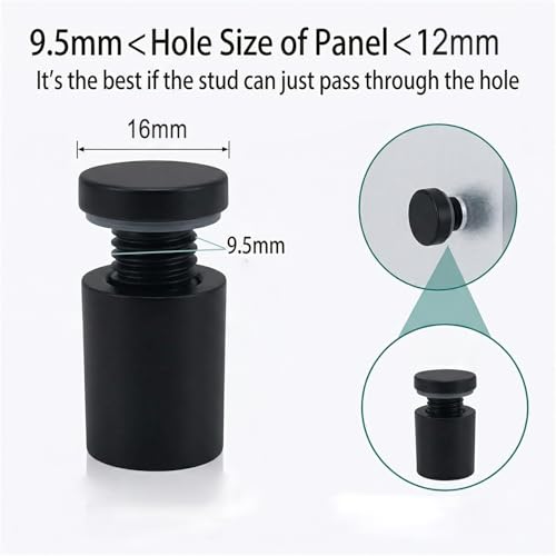 Lantee 12pcs Black Sign Standoff Screws, Stainless Steel Wall Mount Standoff Holders, Heavy Duty for 1/2" Thick Acrylic/Glass 5/8" x 1"(16x25mm) - color: Black, size: 5/8" x 1" / 16 x 25mm